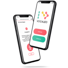 l'appli Vocaleo sur 2 iphones